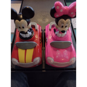 Mickey and Minnie Push and Go Race Cars Lights up and Sounds